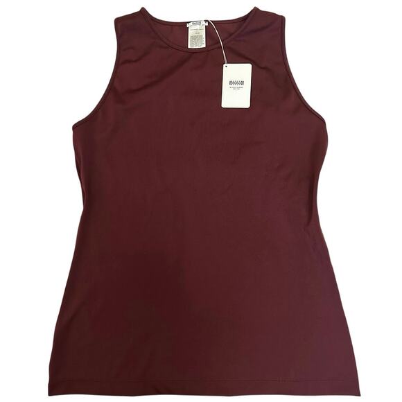 WOLFORD THE WORKOUT TOP SLEEVELESS‎ Size Large Burgundy Red Port Royale - Picture 1 of 11